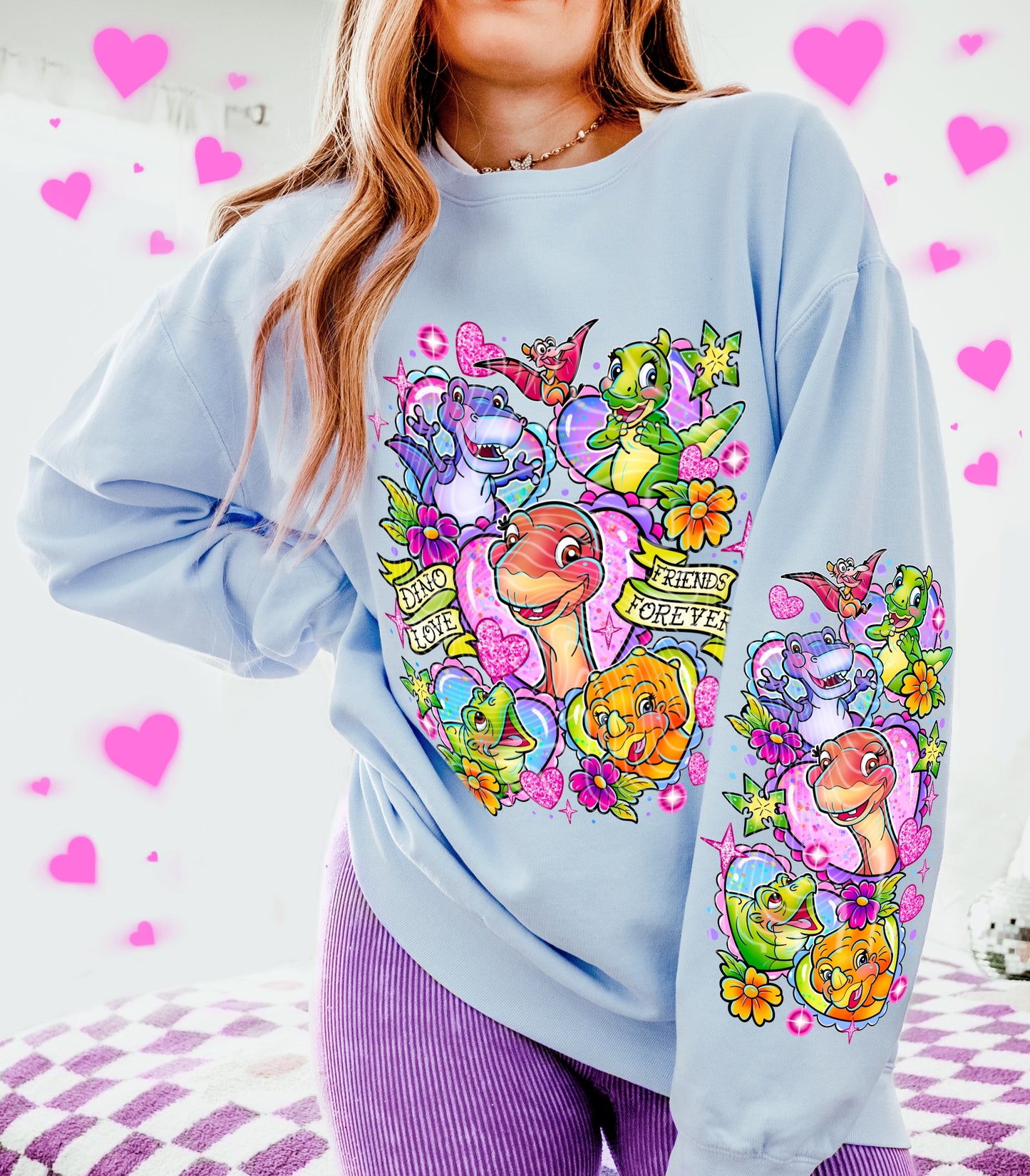 Dino Love Valentines DTF Prints