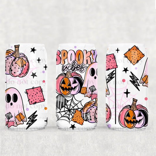 Spooky Vibes 16 oz Glass Wraps