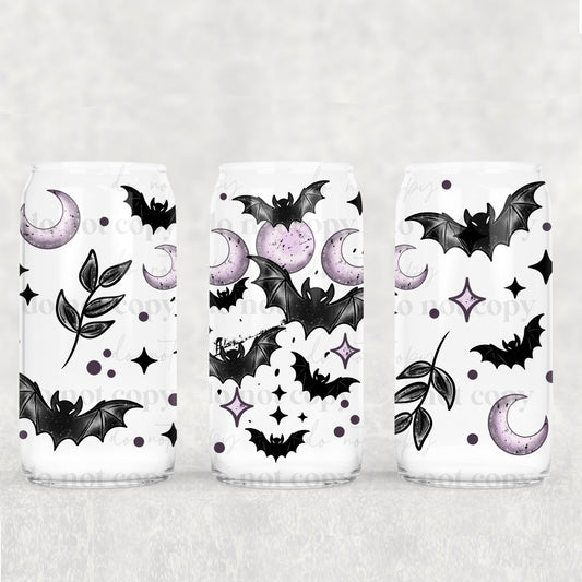 Bats and Moons 16 oz Glass Wraps