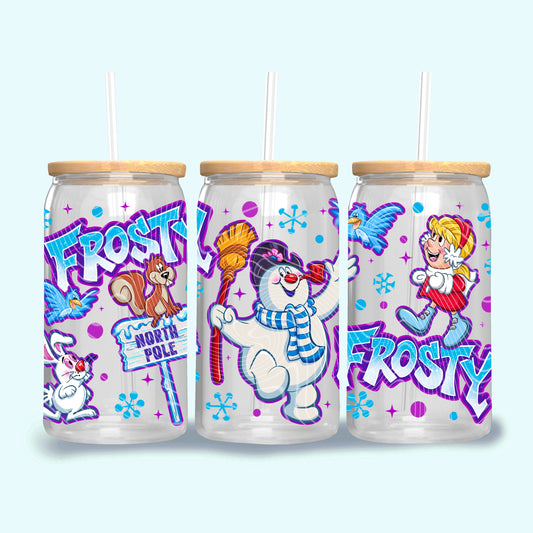 Frosty North Pole 16 oz Glass Wraps