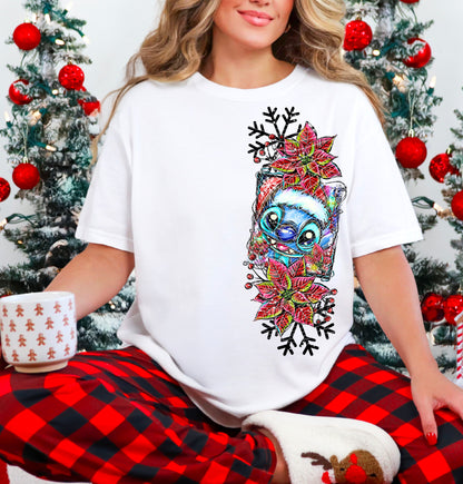 Christmas Selfie Blue Alien DTF Prints