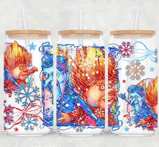 Christmas Miser Bros 16 oz Glass Wraps
