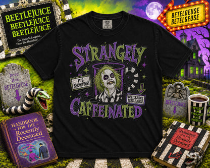 Strangely Caffeinated (Faux Rhinestones) DTF Print