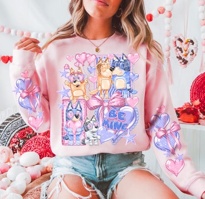 Be Mine Blue -Double Sleeve DTF Print