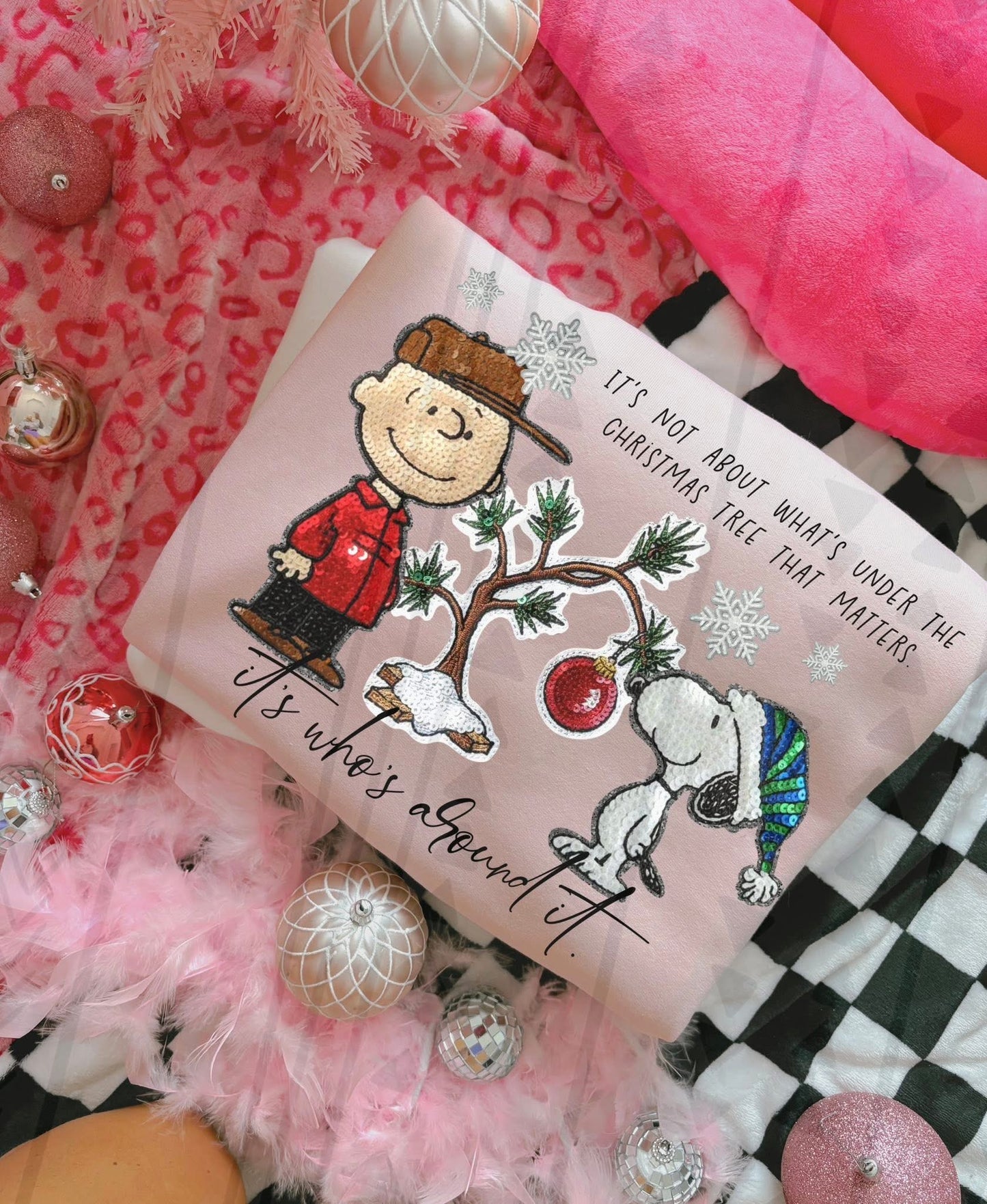 Peanuts Christmas Tree (Faux Sequin) DTF Print