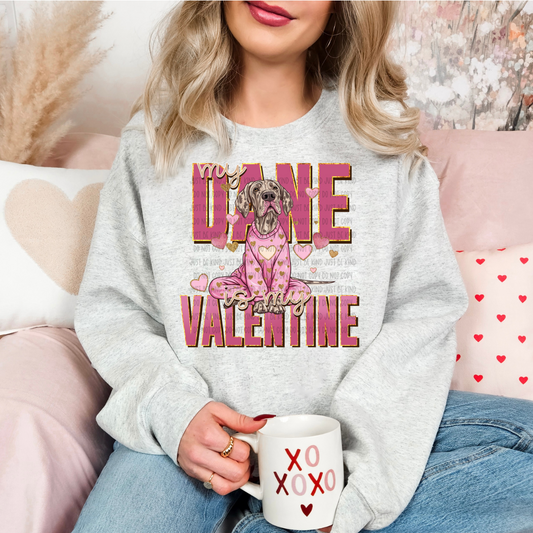 My Dane Is My Valentine DTF Print