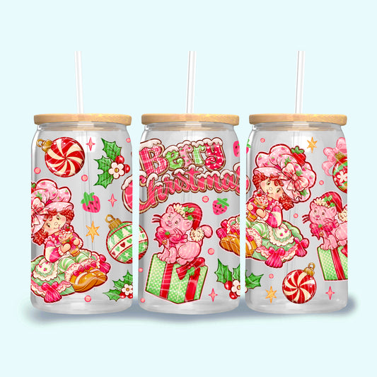 Berry Christmas 16 oz Glass Wrap