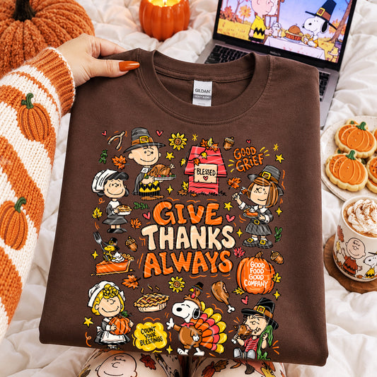 Give Thanks Always Doodle DTF Print