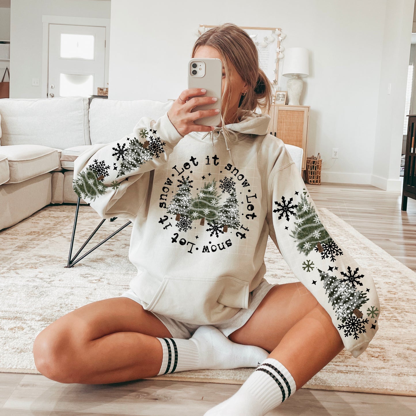 Let It Snow Circle Design DTF Prints