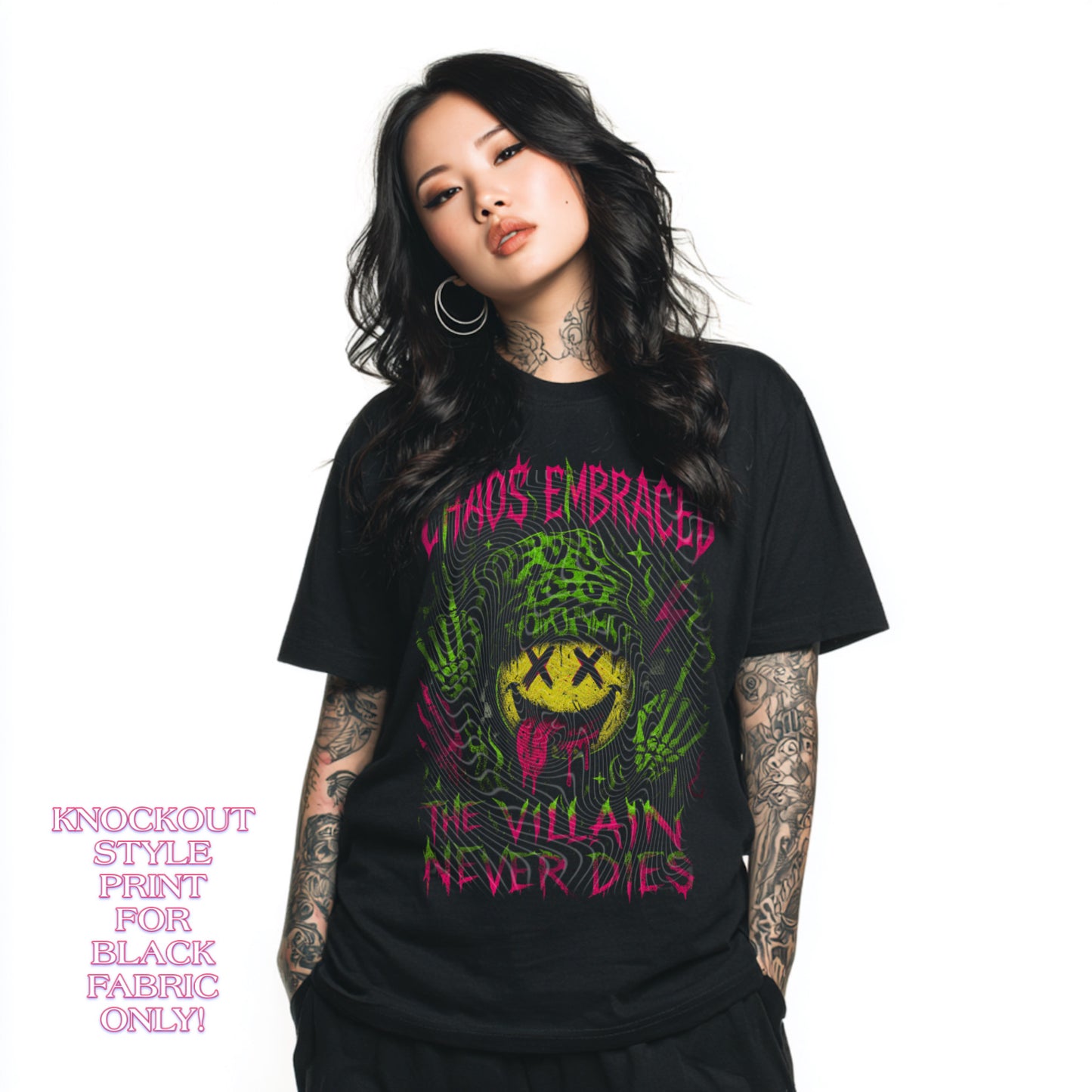 Chaos Embraced (For Black Fabric Only) DTF Prints