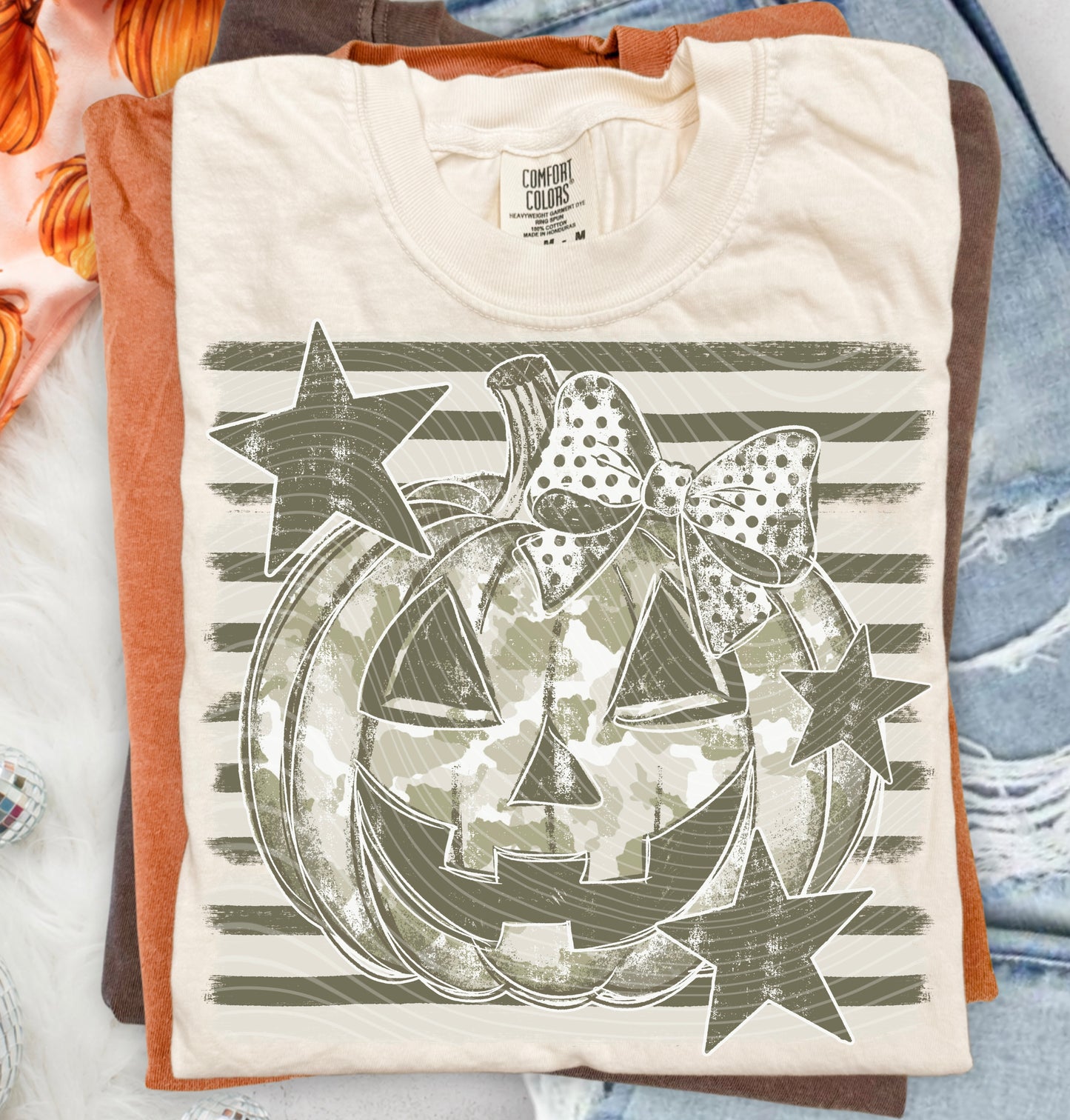 Light Camo Pumpkin DTF Print