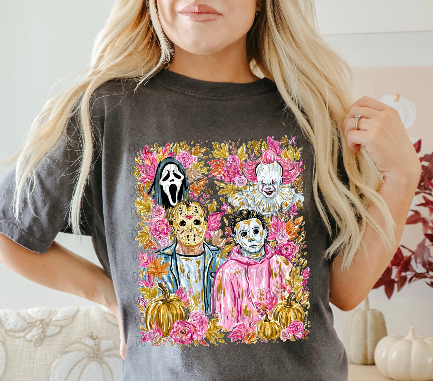 Preppy Fall Horror DTF Print