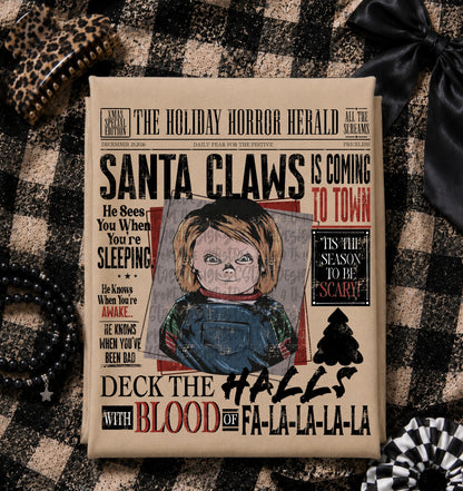 Holiday Horror Herald Santa Claws DTF Print