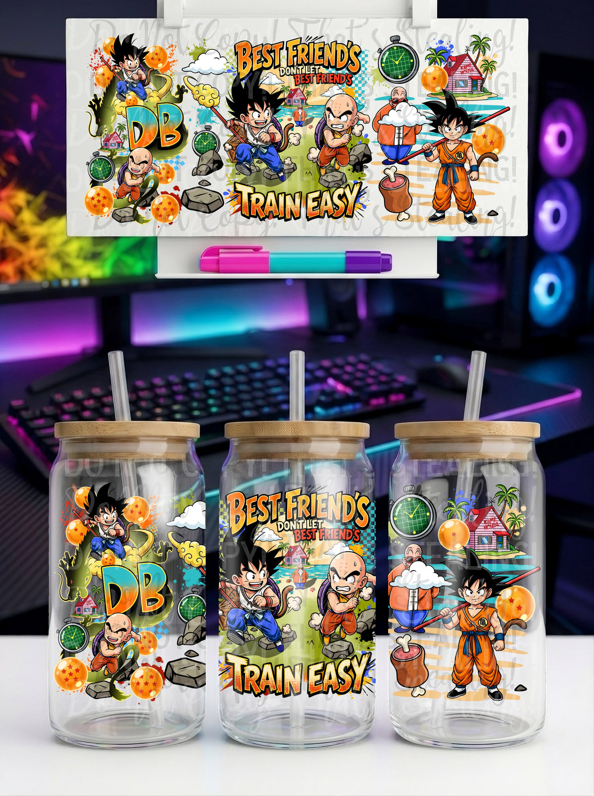 Goku Krillin 16 oz Glass Wrap