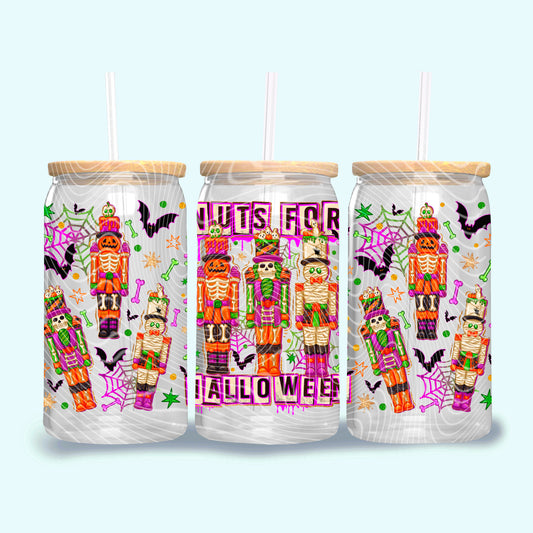 Nuts For Halloween 16 oz Glass Wraps