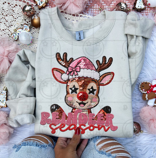 Reindeer Season (Faux Sequin & Embroidery) DTF Prints