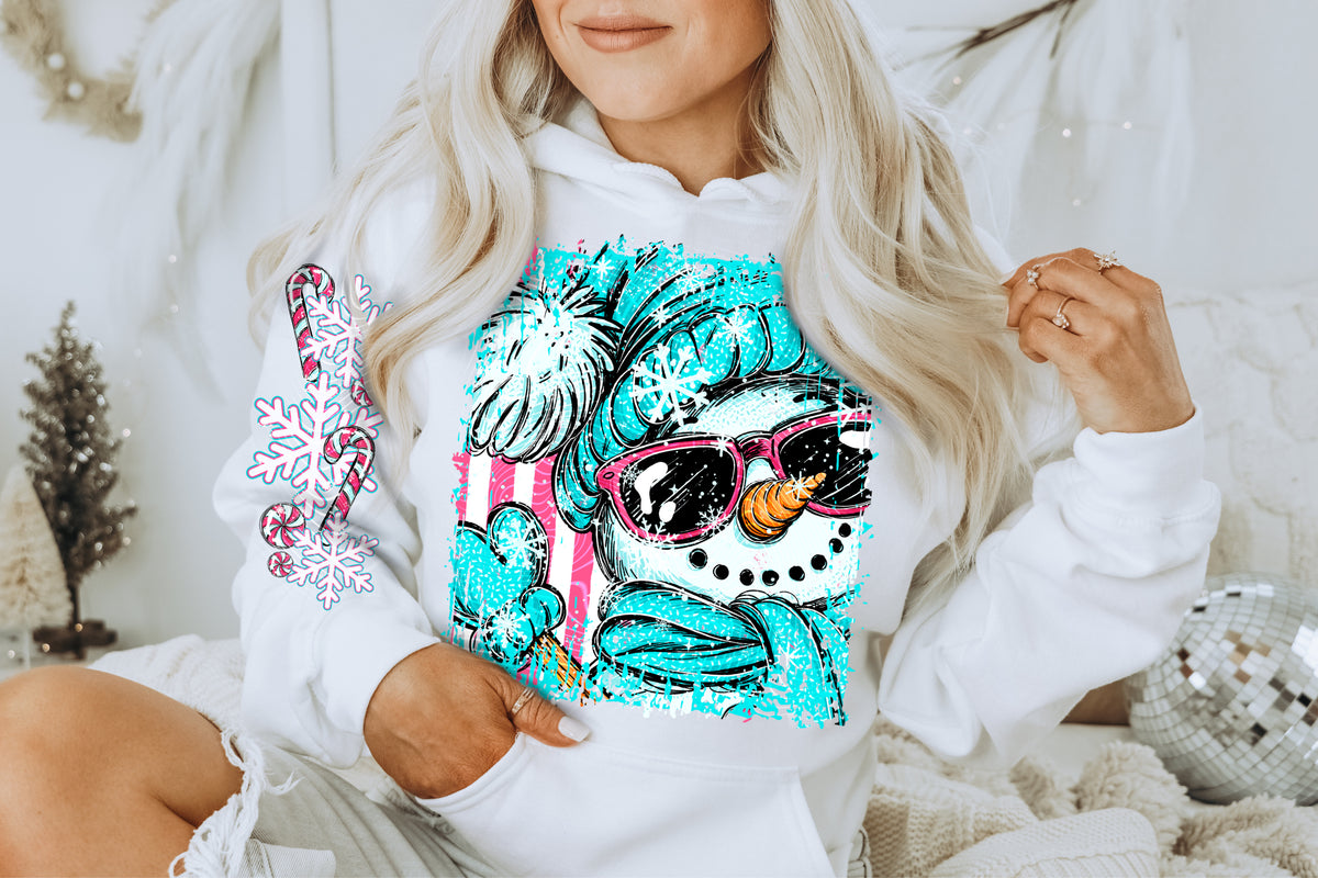 Snowman Selfie Style DTF Print