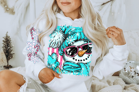 Snowman Selfie Style DTF Print