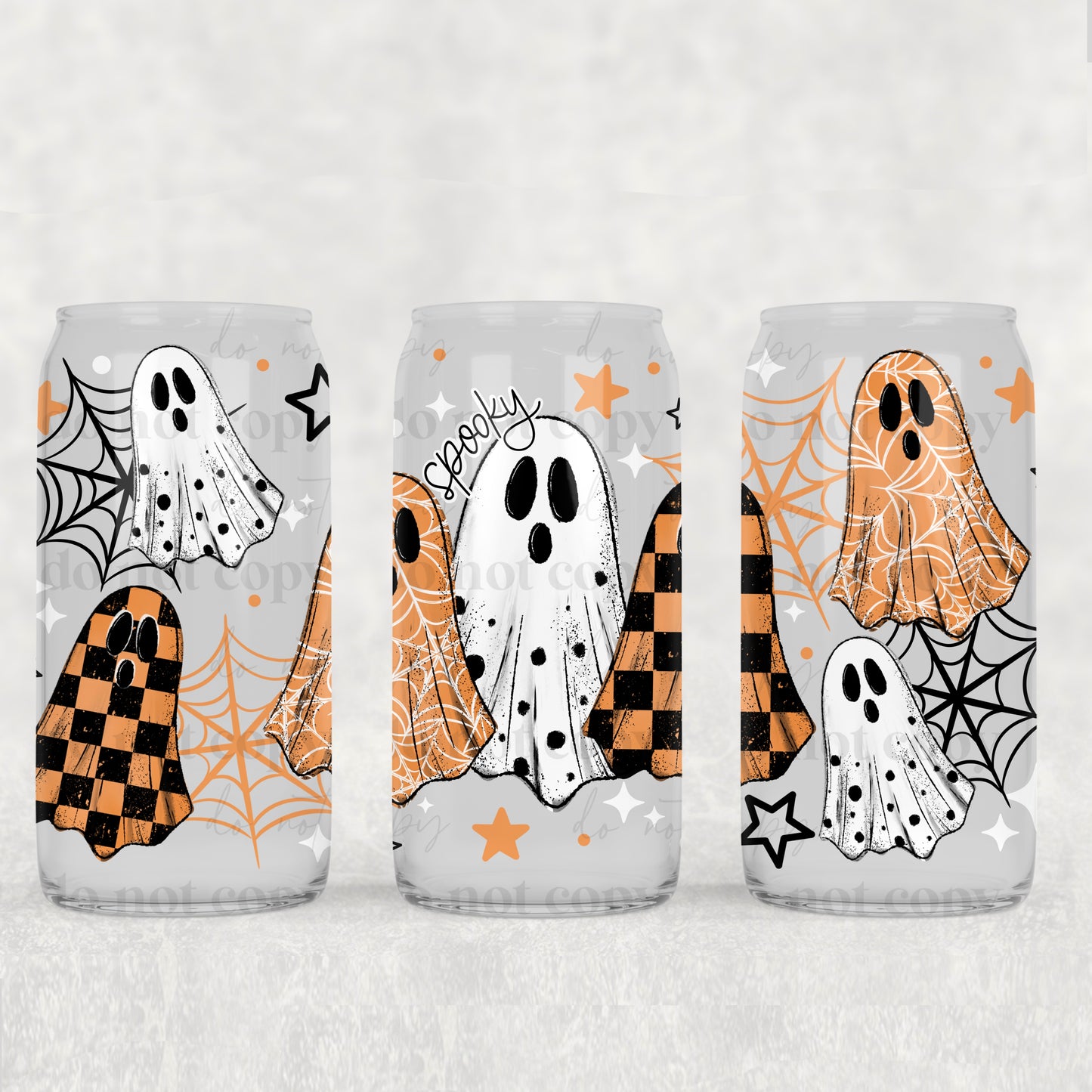 Spooky Ghost 16 oz Glass Wrap