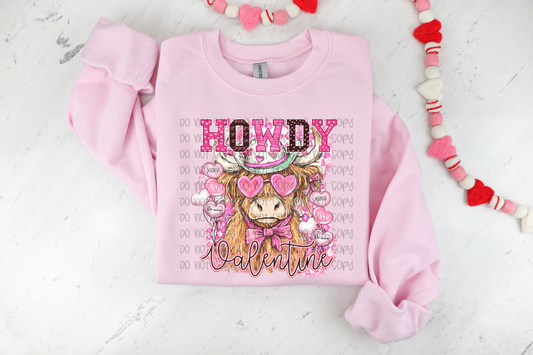Howdy Valentine Highland DTF Prints