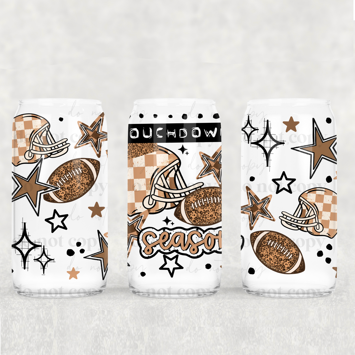 Touchdown Season 16 oz Glass Wrap