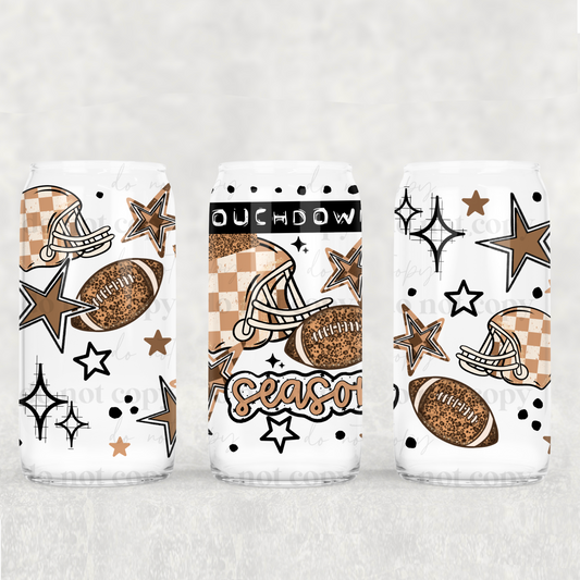 Touchdown Season 16 oz Glass Wrap