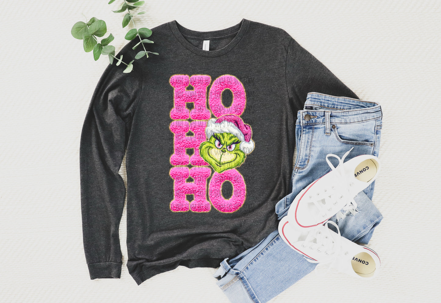 Ho Ho Ho Grinch Faux Yarn  DTF Print