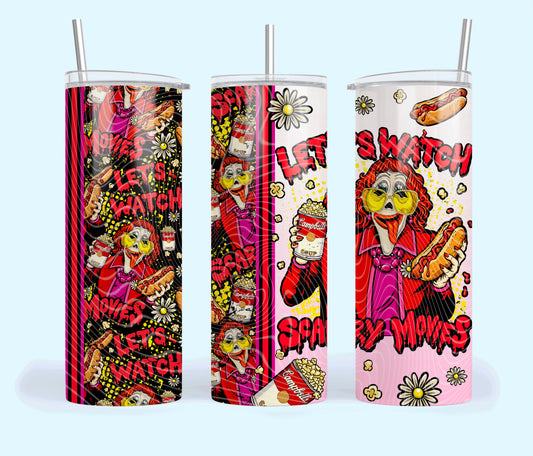 Let’s Watch Scary Movies Tumbler Wrap