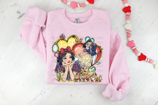 Snow Princess Valentine Hearts DTF Prints