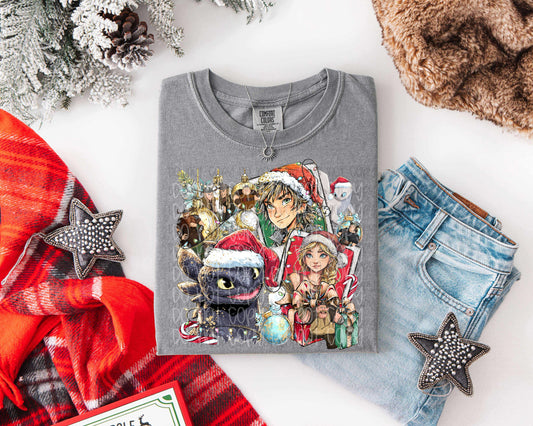 Christmas Dragon Trainer Polaroid DTF Print