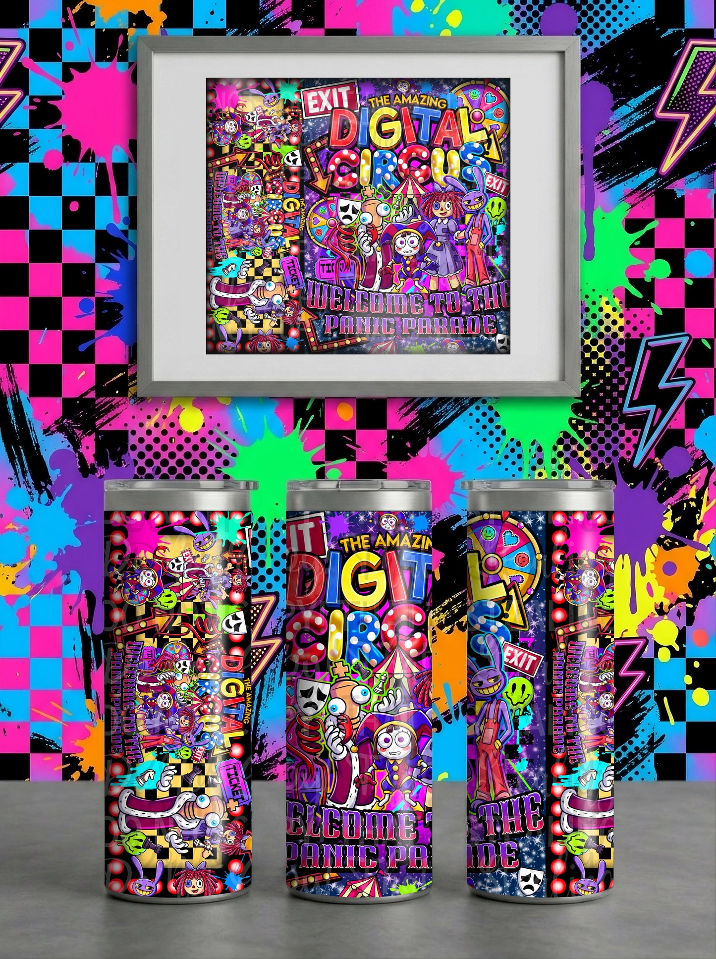 Digital Circus Panic Parade Tumbler Wrap