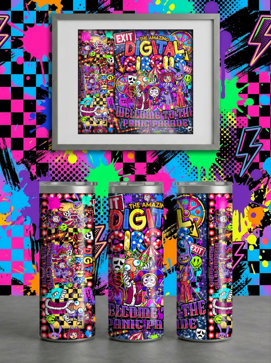 Digital Circus Panic Parade Tumbler Wrap