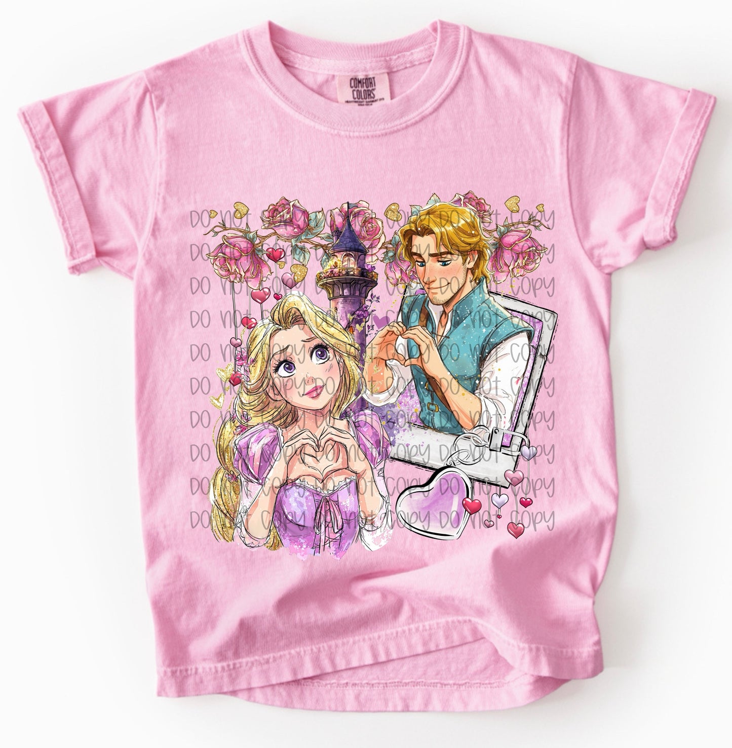 Rapunzel Polaroid Hearts DTF Prints