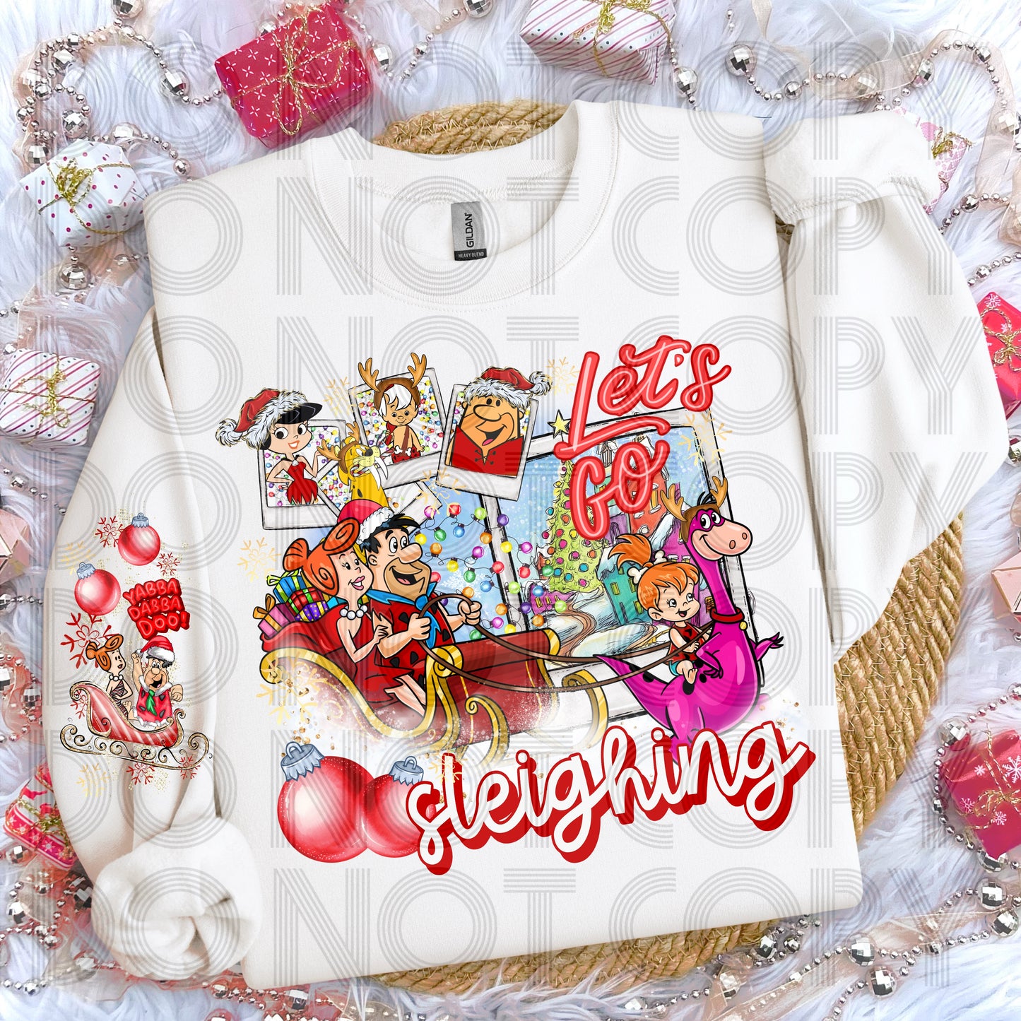 Let’s Go Sleighing (Flinstones) DTF Print