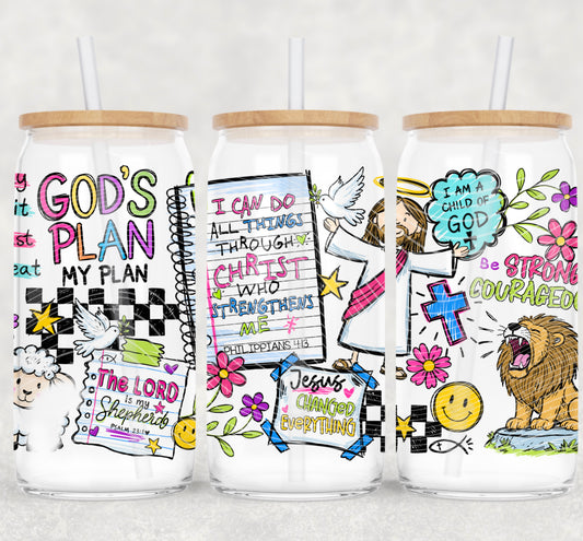 God’s Plan 16 oz Glass Wrap