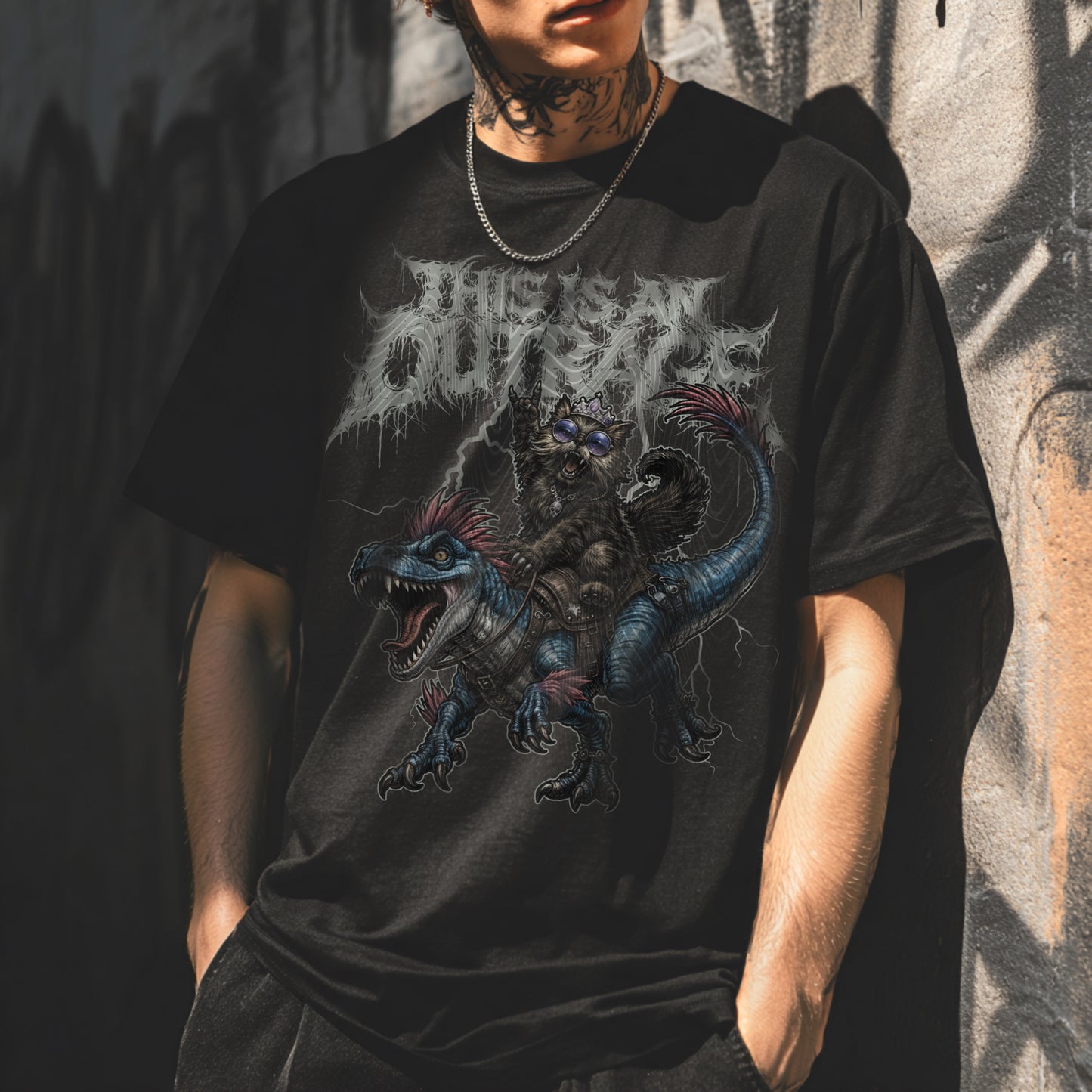 This Is An Outrage Metal Style DTF Print
