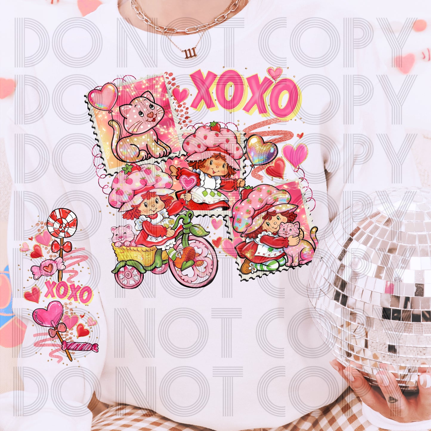 XOXO Strawberry Girl Stamps DTF Prints