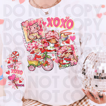 XOXO Strawberry Girl Stamps DTF Prints