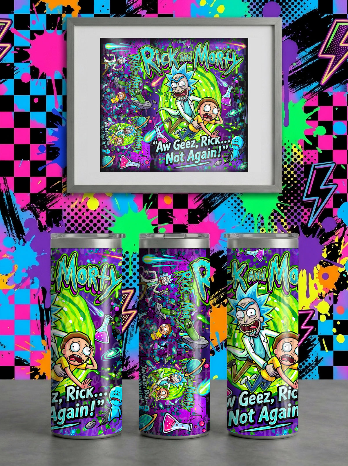 Rick And Morty Aw Geez Tumbler Wrap