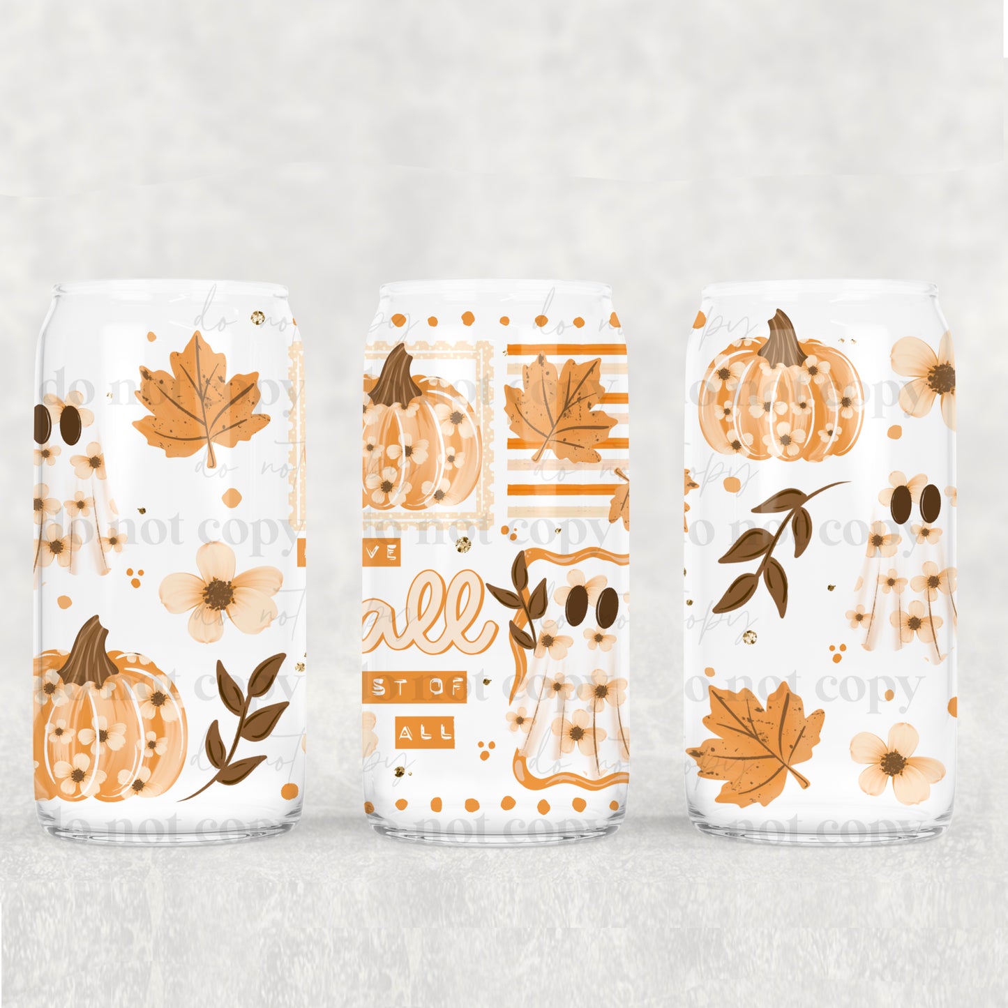 I Love Fall Most Of All 16 oz Glass Wrap