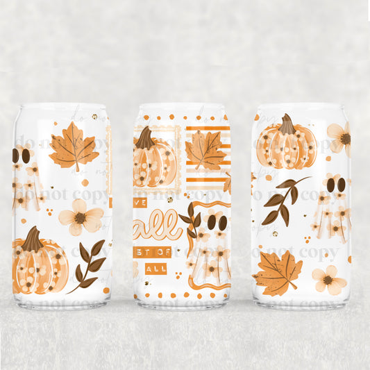 I Love Fall Most Of All 16 oz Glass Wrap