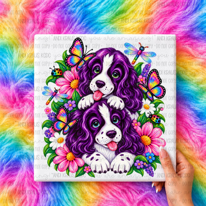 LFrank Purple Dogs DTF Print