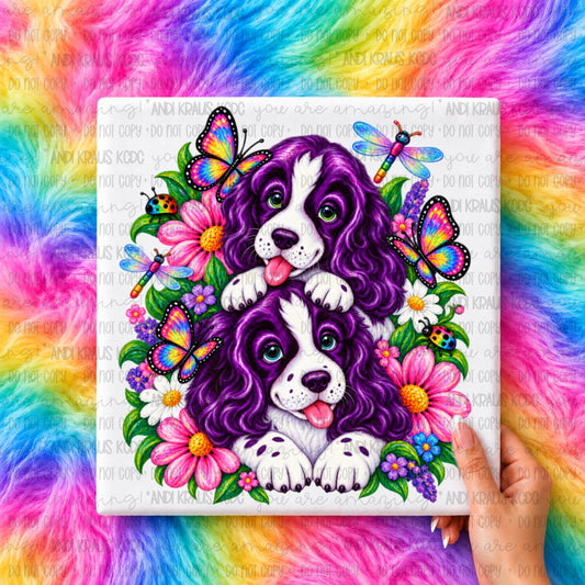 LFrank Purple Dogs DTF Print
