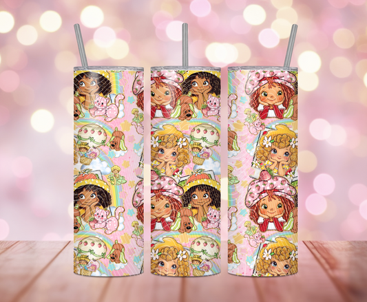Polaroids Strawberry Friends Tumbler Wrap