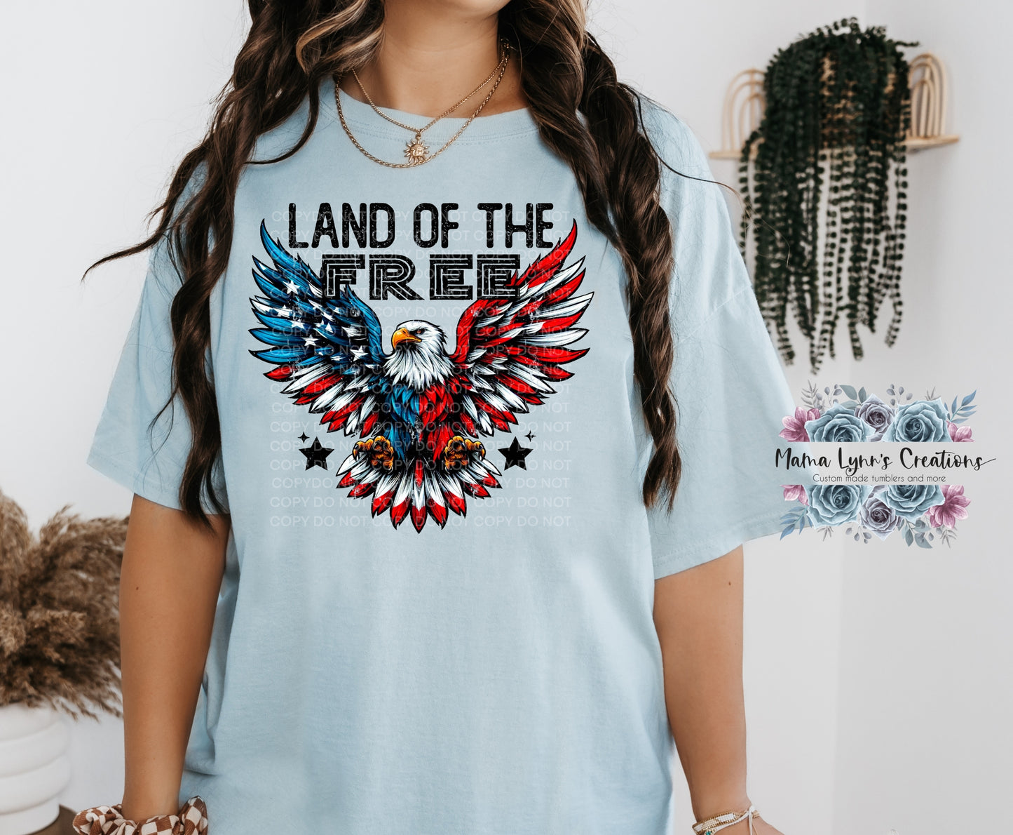 Land Of The Free Eagle DTF Print