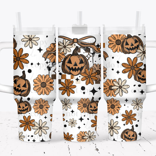 Pumpkin Florals 40 oz Tumbler Print