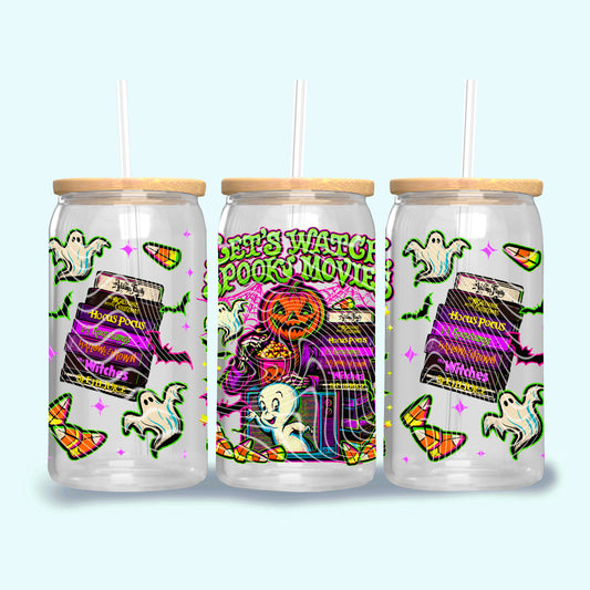 Let’s Watch Spooky Movies 16 oz Glass Wraps
