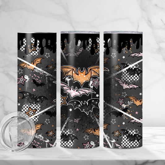 Grunge Pattern Bats Tumbler Wrap