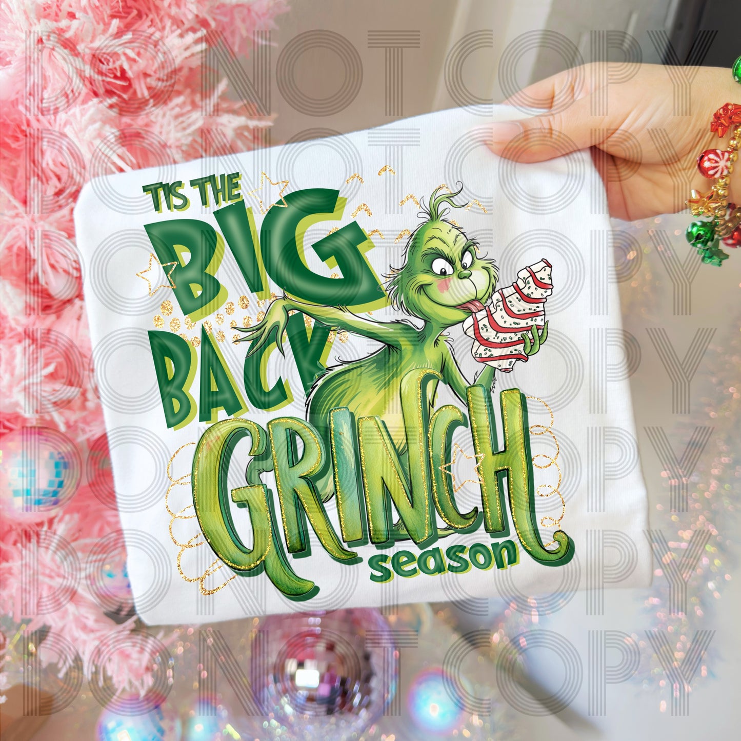 Tis The Big Back Grinch Season DTF Print