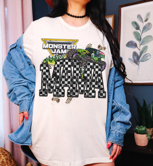 MJ Grave Digger Mama (no Bows) Faux Embroidery DTF Prints